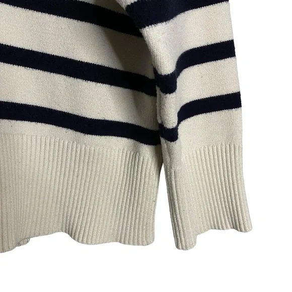 Zara Women's Cream/Navy Striped Sweater - Picture 4 of 8